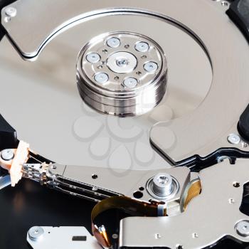 open internal 3.5-inch sata hard disk drive close up