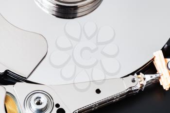 surface of internal 3.5-inch sata hard disk drive close up