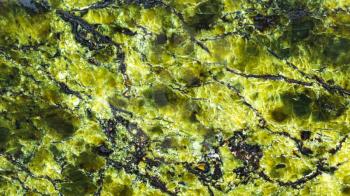 panoramic background from polished green serpentinite natural stone close up