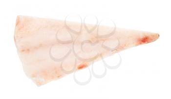 frozen deboned fillet of cod fish isolated on white background