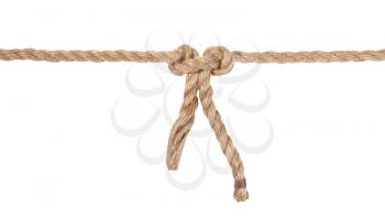 grass knot joining two ropes isolated on white background