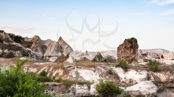 Travel to Turkey - suburbs of Goreme town in Cappadocia in spring