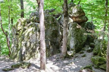 tour to Shapsugskaya anomalous zone - Devil's Finger rock in Abinsk Foothills of Caucasus Mountains in Kuban region of Russia