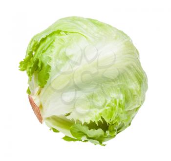 head of iceberg lettuce isolated on white background