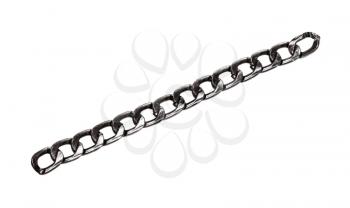 piece of black chain isolated on white background