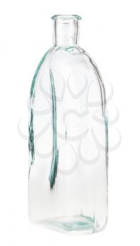 empty transparent flask isolated on white background