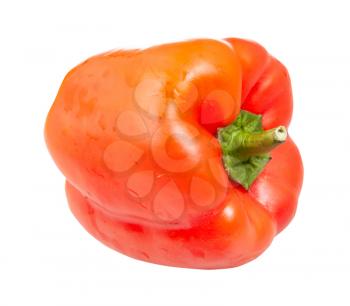 ripe fruit of red bell pepper (sweet pepper, capsicum) isolated on white background