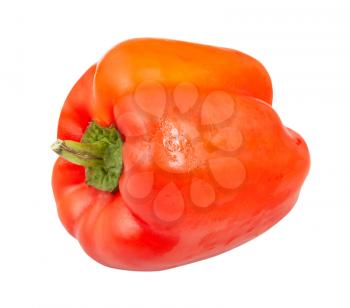 fresh red bell pepper (sweet pepper, capsicum) isolated on white background