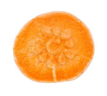 orange pulp of fresh sweet potato (ipomoea batatas, batata) isolated on white background