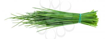 bunch of fresh leaves of Chives isolated on white background