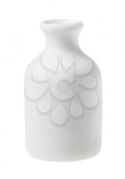 white ceramic bottle for aromatic oil isolated on white background