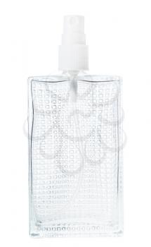 empty perfume spray flacon isolated on white background