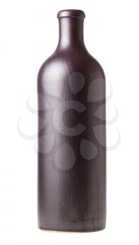 black ceramic bottle isolated on white background