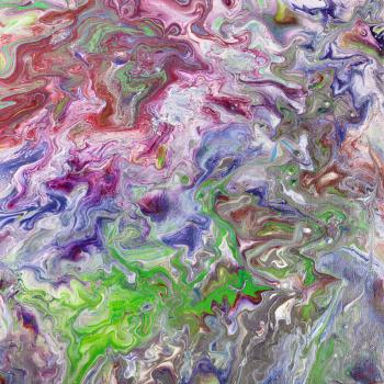 abstract painting with multi-colored acrylic paints on canvas
