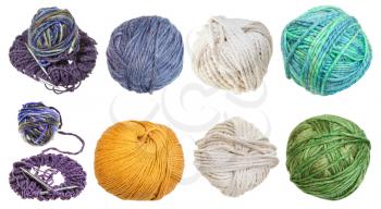 collection of skeins isolated on white background