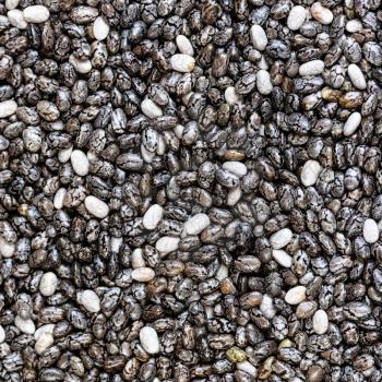 square food background - chia seeds close up