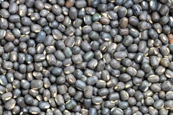 food background - many raw whole black urad beans close up
