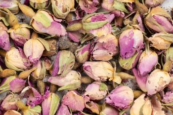food background - many old dried rosebuds