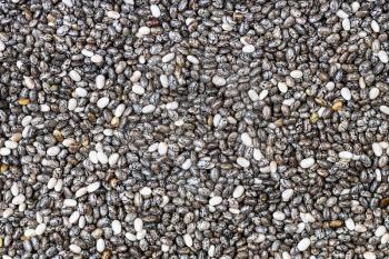 food background - top view of raw chia seeds