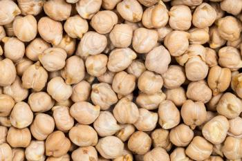 food background - raw dried chickpea seeds