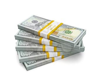 Royalty Free Clipart Image of Stacks of Money