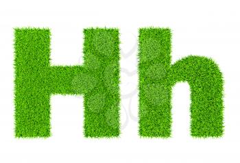 Grass letter H - ecology eco friendly concept character type
