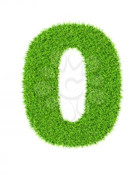 Grass number 0 zero - ecology eco friendly concept character type