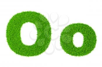 Grass letter O - ecology eco friendly concept character type