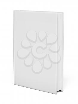 Isolated white blank book on white