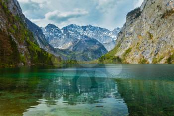 Obersee - mountain lake in Alps. Bavaria, Germany