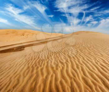 Desert sand dunes on sunrise, Mui Ne, Vietnam