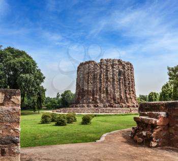 Alai Minar ruins, UNESCO World Heritage Site. Qutub Complex, Delhi, India