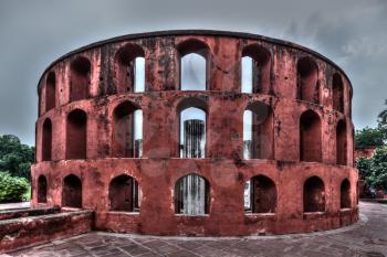 Jantar Mantar - ancient observatory with architectural astronomy instruments in Delhi, India