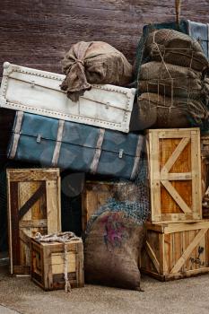 Vintage luggage crates, boxes, suitcases