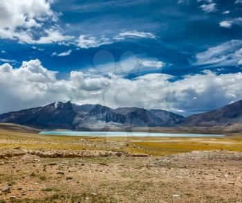 Himalayan lake Kyagar Tso, Ladakh, India