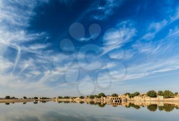 Gadi Sagar - artificial lake. Jaisalmer, Rajasthan, India