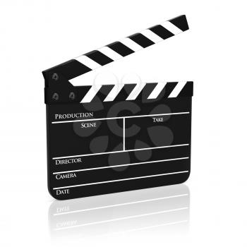 Clapboard (clapperboard) isolated