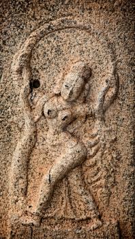 Bas reliefs in Hindue temple. Brihadishwarar Temple. Thanjavur, Tamil Nadu, India