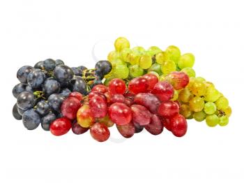 Fresh Grape and Water Droops Isolated On White Background. 