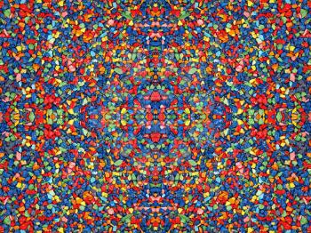 Multicolored stones suitable as abstract kaleidoscope background.