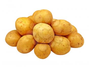 Potatoes heap  isolated on white background.