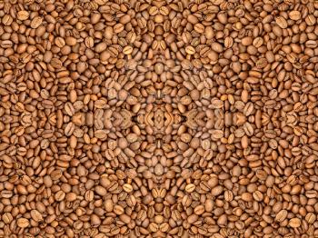 Coffee beans suitable as abstract simmetrical background.