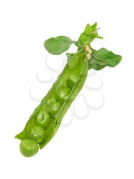 Green peas isolated on white background.