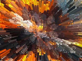 Bright explosion.Digitally generated  image.
