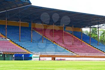 Empty grandstand on a football stadium.
