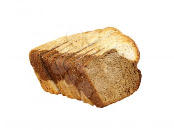 Fresh sliced bread isolated on a white background.
