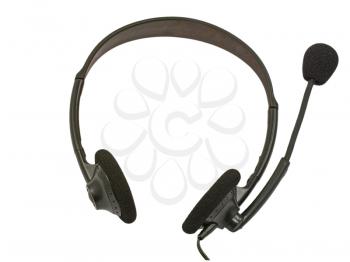 Black  headset isolated on white background.