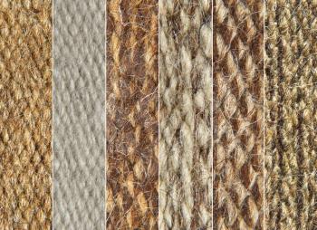 Rough camel wool fabric texture pattern collage as background.