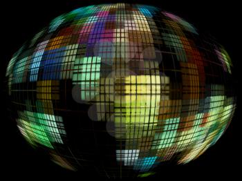 Multicolored globe silhouette.Global communication concept.Digitally generated image.