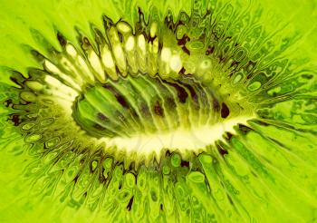 Stylized green kiwi taken closeup as food background.Digitally generated image.